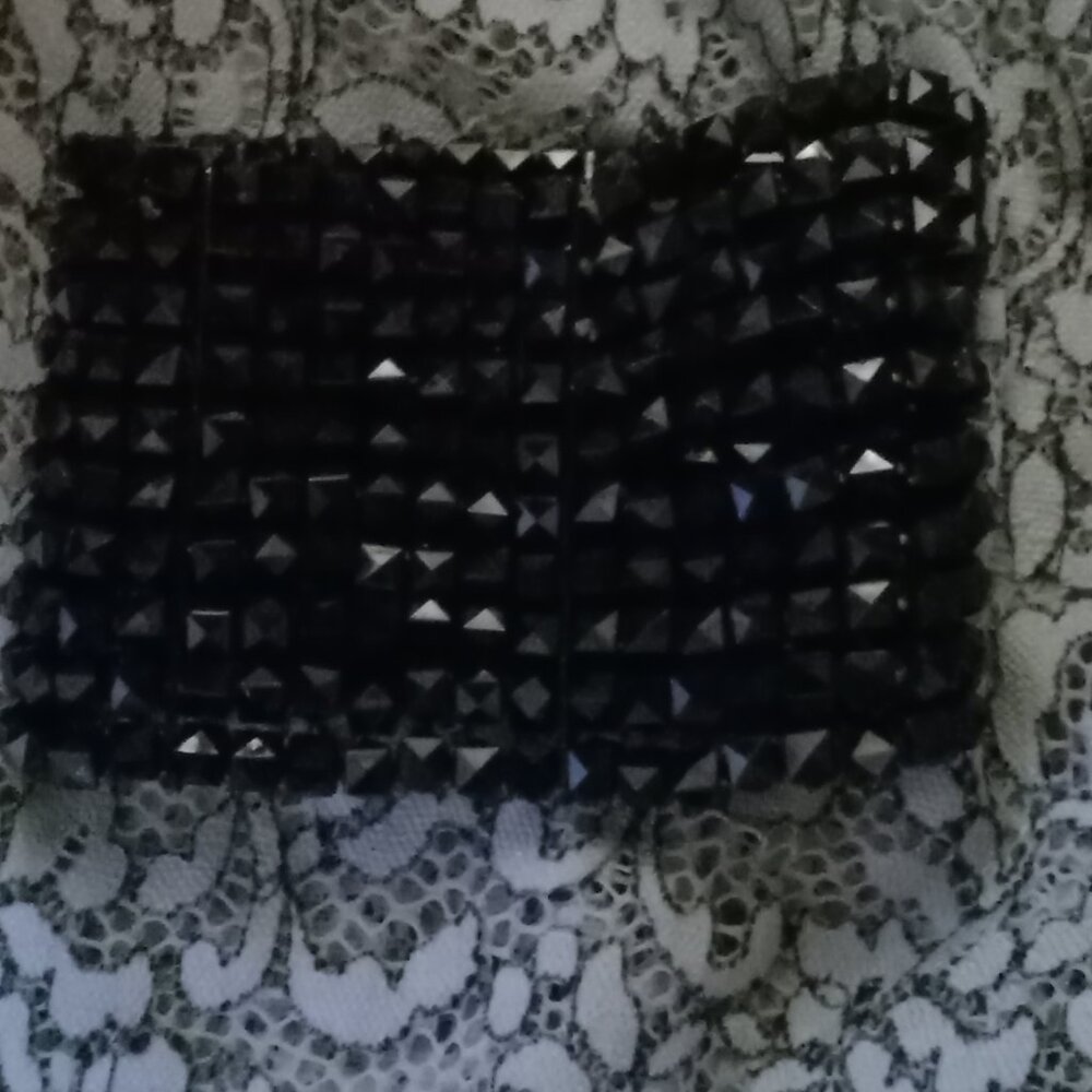 Black Rhinestone Stretch Bracelet